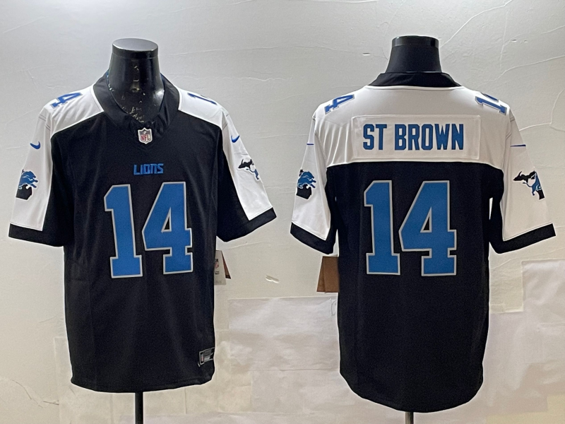 Men's Detroit Lions Amon-Ra St. Brown #14 Black Jersey